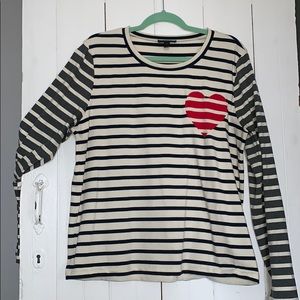 JCrew heart long sleeve shirt